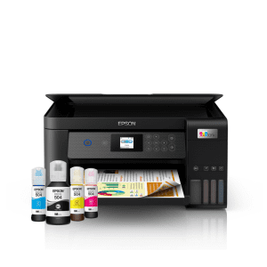 Impresora multifuncional Epson EcoTank L4260 3 en 1 con tanques de tinta recargables y conectividad WiFi.