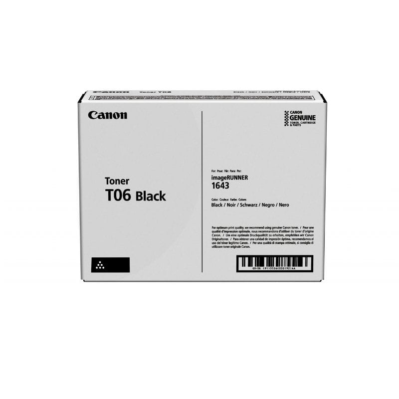 "Canon Tóner T06 color Negro Original para impresoras imageRUNNER ADVANCE"
