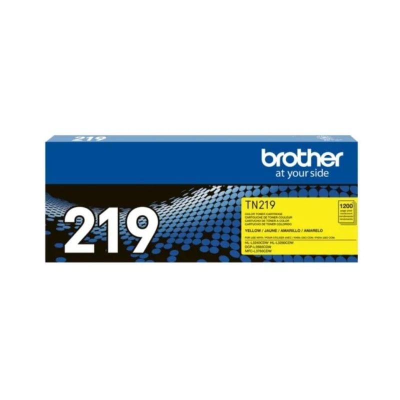 Tóner Brother TN-219Y color amarillo original para impresoras láser Brother HL-L8240CDW, MFC-L8390CDW y DCP-L3560CDW.