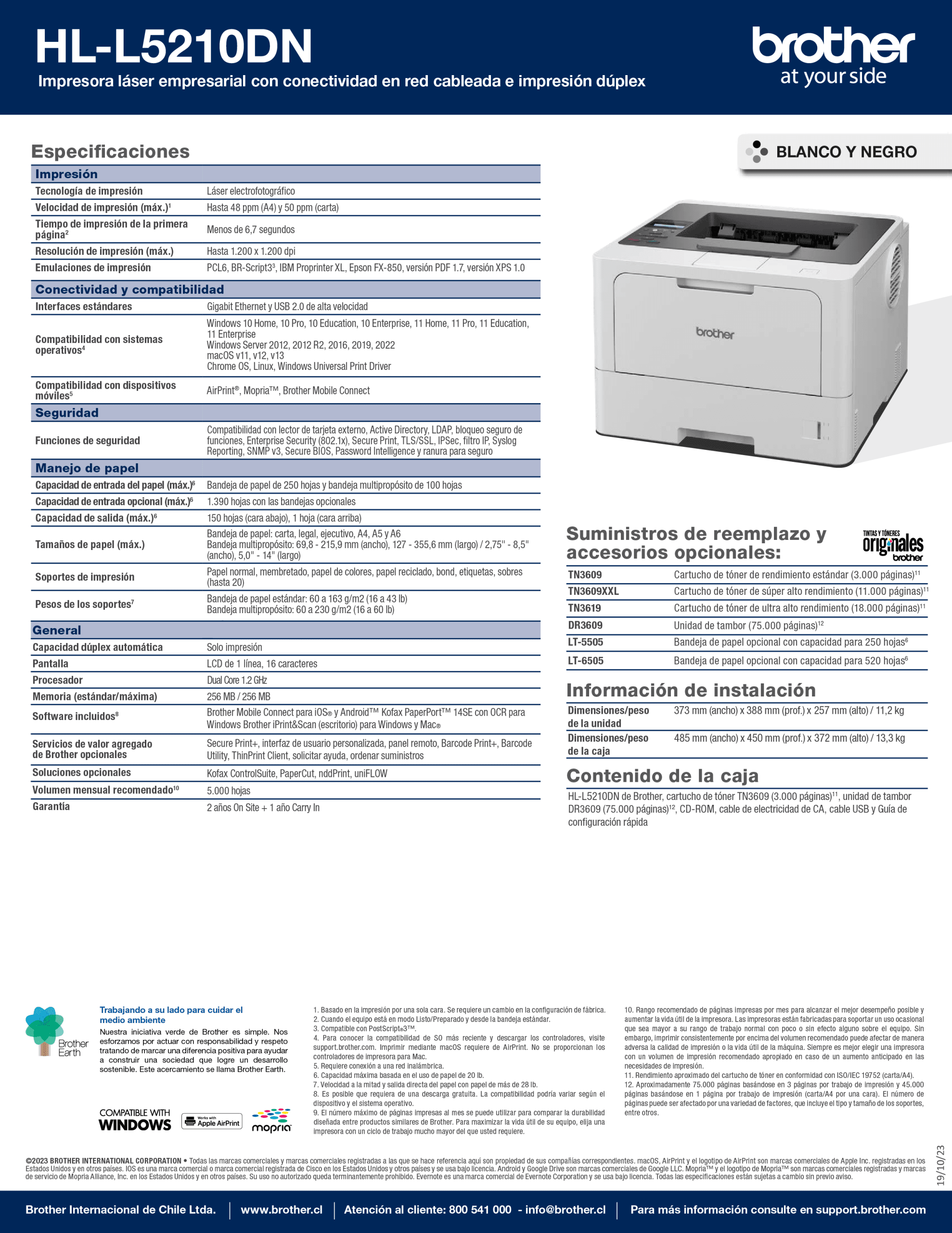 Impresora Brother Laser HL-L5210DN - Imagen 5