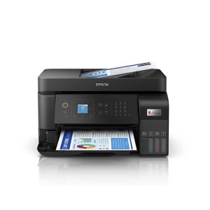 Impresora multifuncional Epson EcoTank L5590 3 en 1 con tanques de tinta recargables y conectividad WiFi.