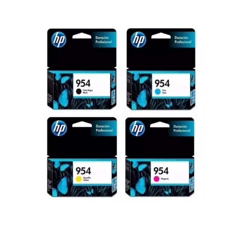 Pack tintas HP 954 BK/C/M/Y originales cartuchos para plotter