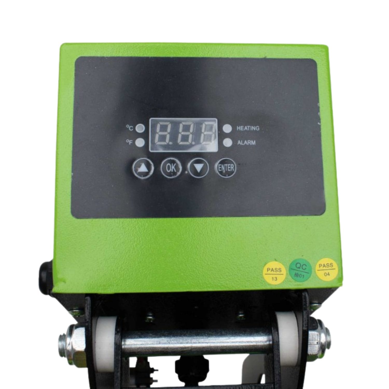 Prensa térmica Auplex 38x38 verde con control digital y palanca manual