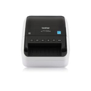 Impresora de etiquetas Brother QL-1110NWB profesional con conectividad Wi-Fi, Bluetooth y Ethernet.