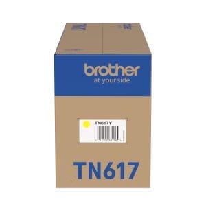 Cartucho de tóner original Brother TN617Y color amarillo de ultra alto rendimiento para 10.000 páginas.