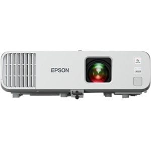 Panel trasero de conexiones del proyector láser Epson PowerLite L250F con puertos HDMI, VGA, USB y LAN.