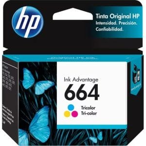Cartucho de tinta tricolor original HP 664, código F6V28AL, para impresoras DeskJet 2135 y 1115.