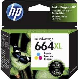 Cartucho de tinta HP 664XL Tricolor original de alto rendimiento para impresoras DeskJet Ink Advantage.
