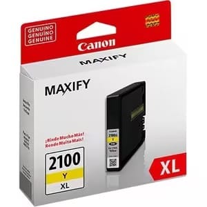 Cartucho de tinta original Canon PGI-2100XL Amarillo (9282B001) para impresoras MAXIFY MB2020 y MB2320 con rendimiento de 300 páginas.