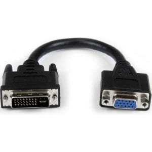 StarTech.com DVIVGAMF8IN adaptador DVI-I macho a VGA hembra negro profesional 20cm