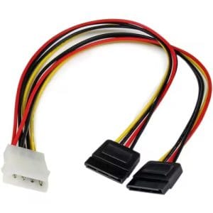 Adaptador cable Molex LP4 a SATA rojonegro divisor doble.