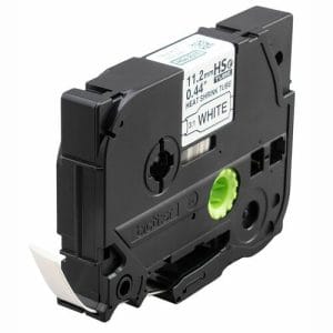 Casete de tubo termocontraíble original Brother HSE-231E de 11.2mm negro sobre blanco para identificación de cables.