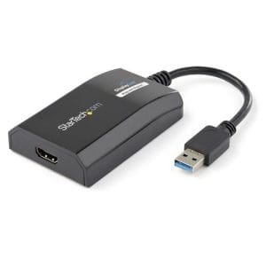 Adaptador USB 3.0 a HDMI negro DisplayLink certificado 4K.