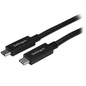 Cable USB-C 1 metro negro macho a macho USB 3.1 100 Mbps.