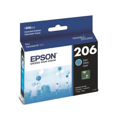 Cartucho Epson T206 azul ciánico original inyección tinta