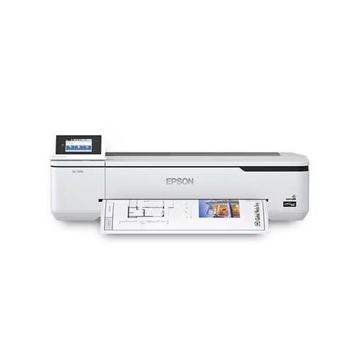 Impresora de gran formato Epson SureColor T3170 de 24 pulgadas colocada sobre un escritorio de oficina moderna.