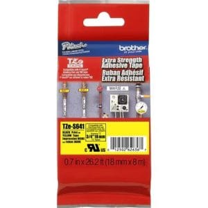 Cinta para etiquetas Brother P-touch TZES641 color negro sobre amarillo laminada de 19mm.