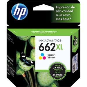 HP 662XL Tricolor Cartucho de Tinta Original CZ106AL de Alto Rendimiento para Deskjet 2515.