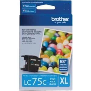 Cartucho de tinta original Brother Innobella LC75C Cian de alto rendimiento para impresoras MFC-J6510DW, MFC-J6710DW y MFC-J6910DW.