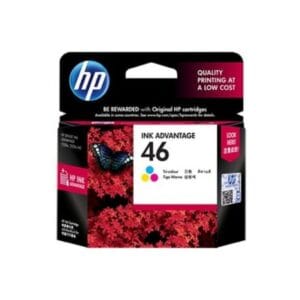 Cartucho de tinta HP 46 tricolor CZ638AL original de alta capacidad para impresoras DeskJet Ink Advantage Ultra.