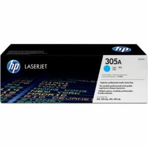 Cartucho de tóner HP 305A cian CE411A original de rendimiento estándar para impresoras Color LaserJet Pro.
