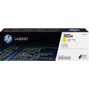 Cartucho de tóner HP 305A amarillo CE412A original de rendimiento estándar para impresoras Color LaserJet Pro.