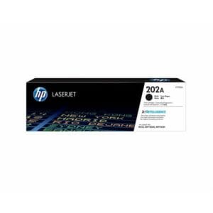 Cartucho de tóner HP 202A negro CF500A original de rendimiento estándar para impresoras Color LaserJet Pro.