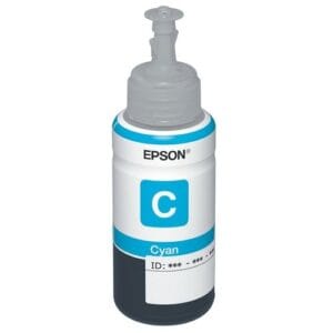 Botella de tinta Epson T673220-AL cian original de 70 mL para sistema continuo de impresora fotográfica L800.