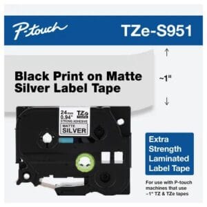 Brother P-touch TZe-SM951 Plata Mate 24 mm x 8 mm