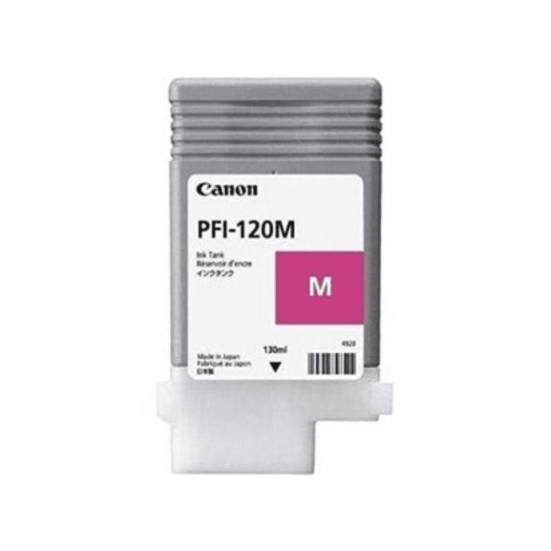 Cartucho de tinta Canon PFI-120M magenta 2887C001 original para impresoras de gran formato imagePROGRAF TM-200 y TM-300.