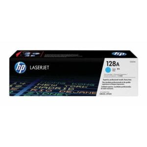 Cartucho de tóner HP 128A cian CE321A original de rendimiento estándar para impresoras Color LaserJet Pro CP1525 y CM1415.