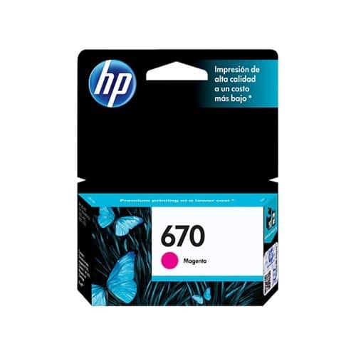 CARTUCHO DE TINTA HP 670 MAGENTA 300 PÃ