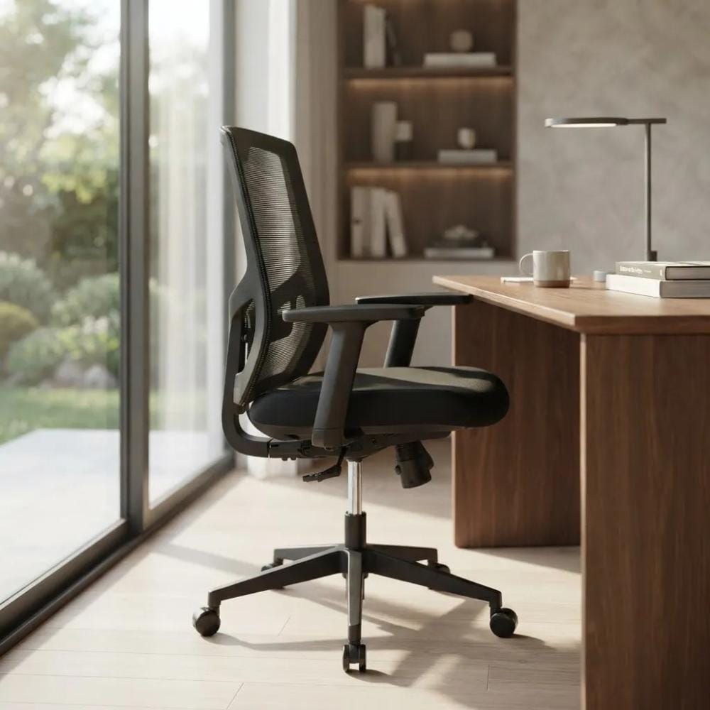 Silla Ergonómica Altura Regulable Ch05-16, Ergostore Negro Malla Y Poliester - Imagen 6