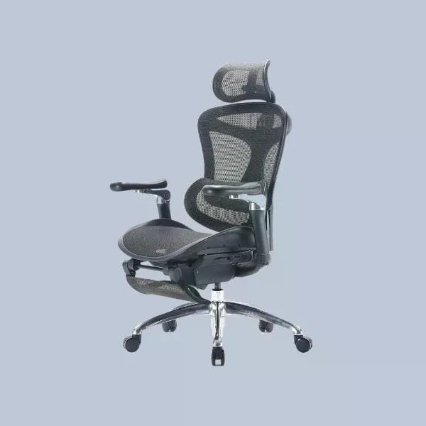 Ergo Smart - Silla De Oficina Ergonómica Con Reposabrazos 6d Negro (pu) Cuero Sintético - Imagen 2