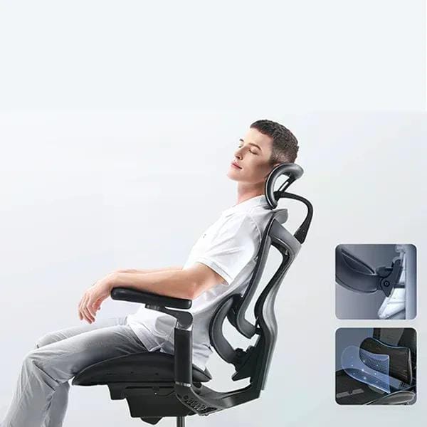 Ergo Smart - Silla De Oficina Ergonómica Con Reposabrazos 6d Negro (pu) Cuero Sintético - Imagen 4