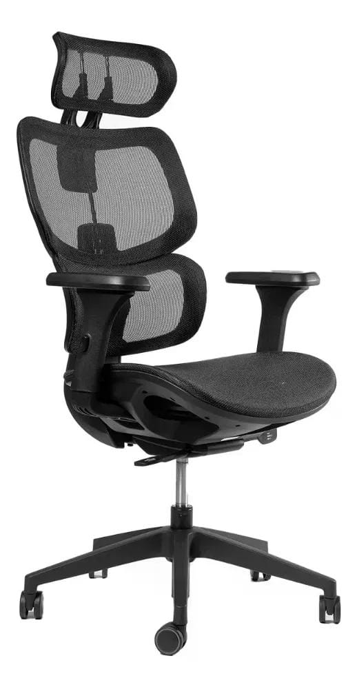 Silla Ergonomica Ergoplus 100% Malla Color Negro, Brazos 3d Negro Malla - Imagen 2