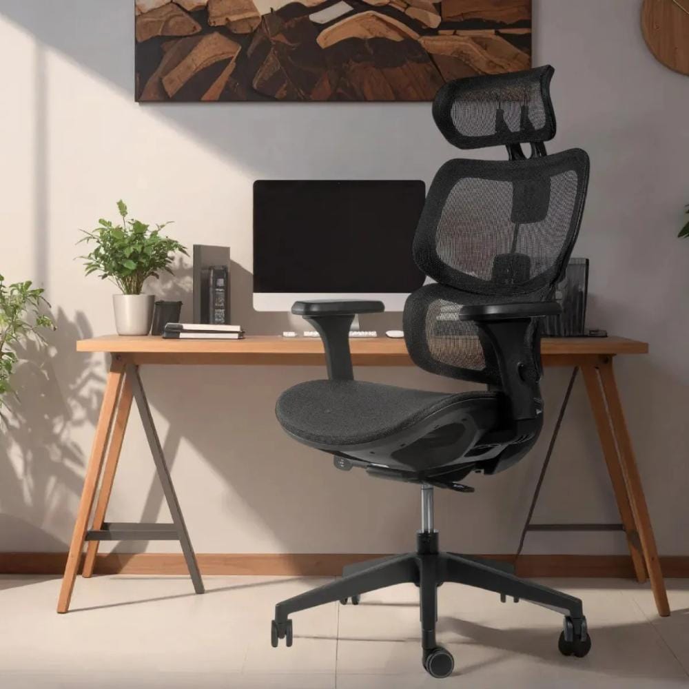 Silla Ergonomica Ergoplus 100% Malla Color Negro, Brazos 3d Negro Malla - Imagen 6
