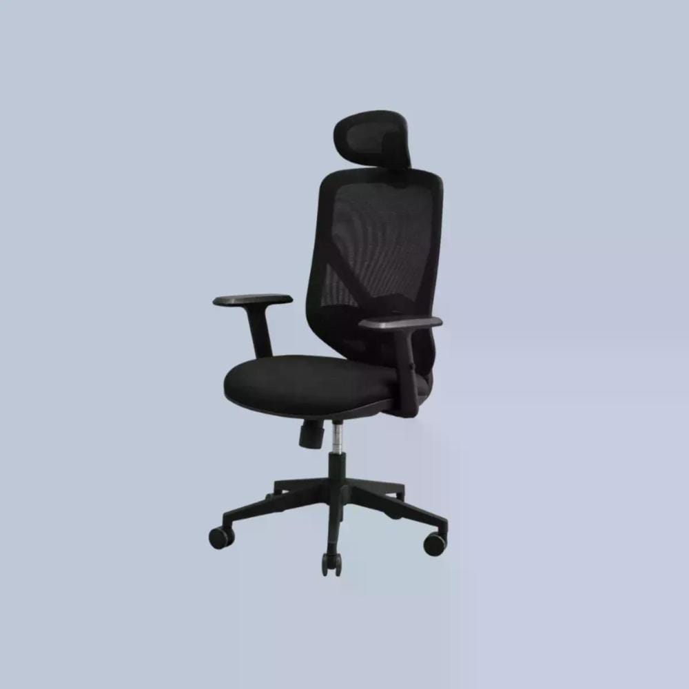 Silla Ergonomica Onesit Oxford Negra Negro Malla Y Poliester