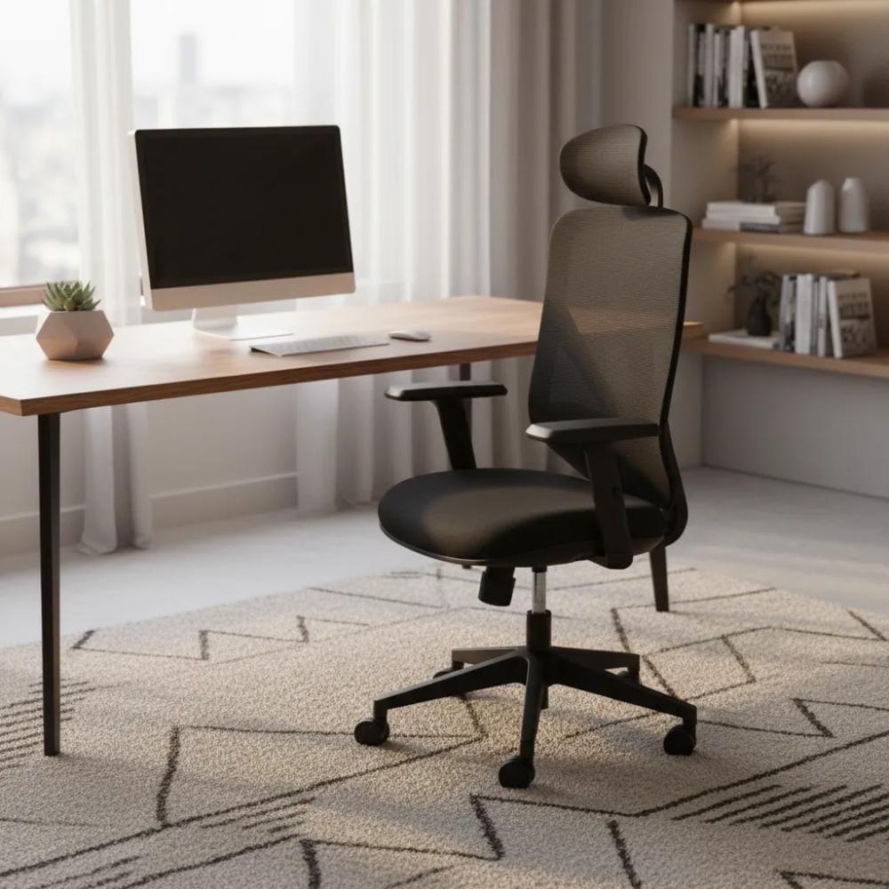 Silla Ergonomica Onesit Oxford Negra Negro Malla Y Poliester - Imagen 4